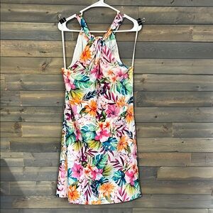 New Tommy Bahama Floral Halter Neck Dress Women’s Size XS in Vintage White